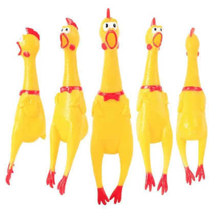 Rubber Screaming Chicken Dog Toy – Durable Squeaky Toy for Small & Large Dogs