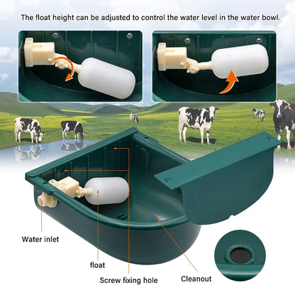 Farm Animal Water Bowl – Automatic Float Valve Drinking Trough for Goats & Cattle