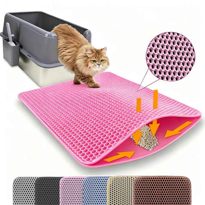 Cat Litter Mat Double Layer Pet Non Slip Big Pet Litter Box Filter MatWear Resistant Waterproof Anti-slip Cat Litter Mat
