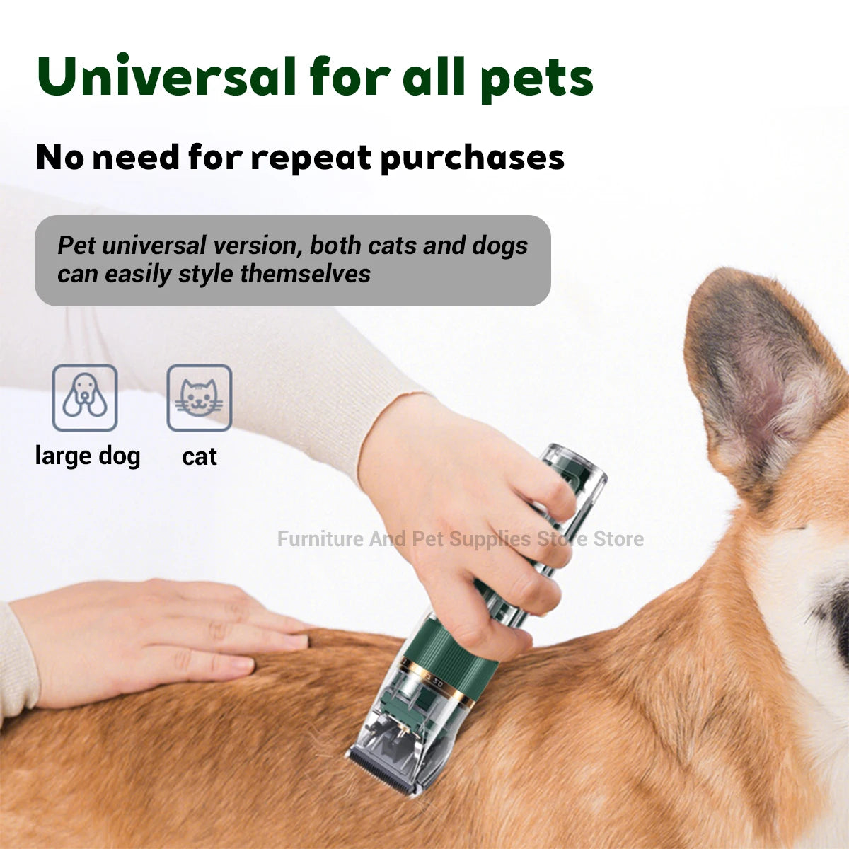 Cordless Pet Hair Clipper – USB Rechargeable Grooming Trimmer for Pets