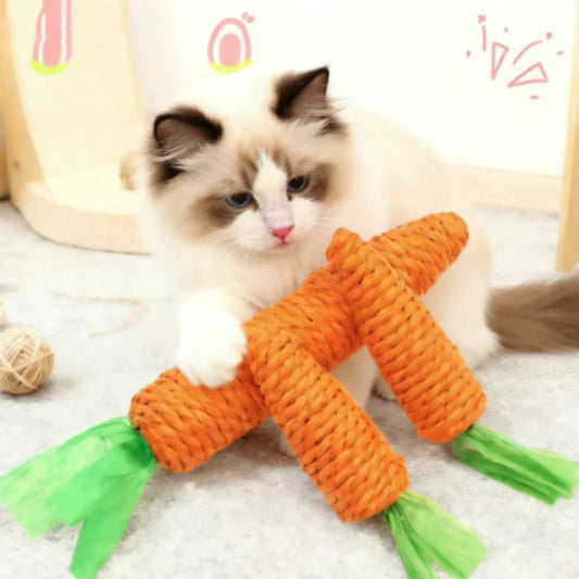 Interactive Cat Carrot Toy – Sound Teething Stick for Chewing & Play