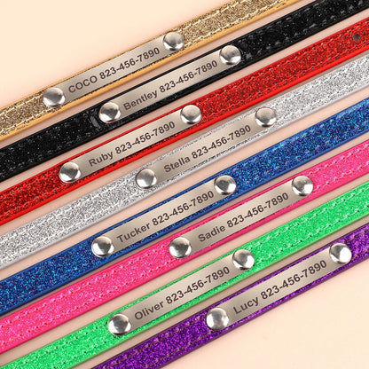 Bling Pet Collar with ID Tag – Personalized Anti-Lost Collar for Cats & Small Dogs