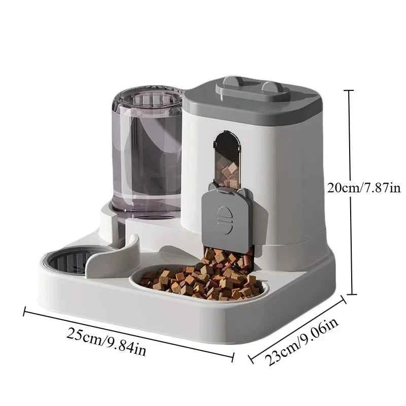 Cat Bowl Automatic Feeder with Spill Proof Design with Water Fountain Pet Food Dispenser for Small Medium Large Cats Dogs