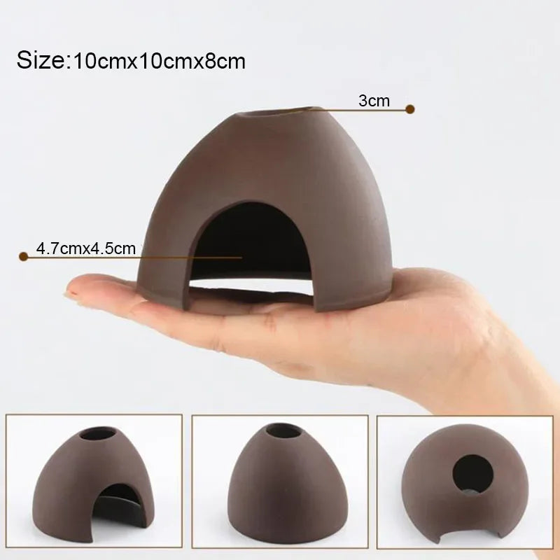Ceramic Fish Tank Cave – Simulation Stone Hideout for Fish, Shrimp & Crayfish
