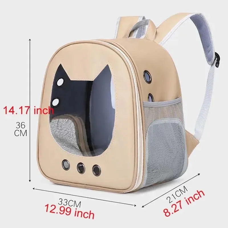 Portable Pet Travel Backpack – Clear Breathable Carrier for Cats & Puppies
