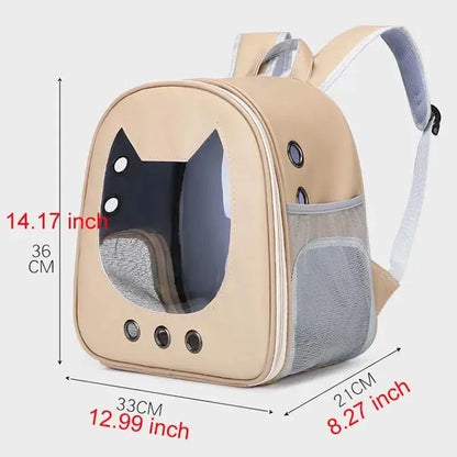 Portable Pet Travel Backpack – Clear Breathable Carrier for Cats & Puppies
