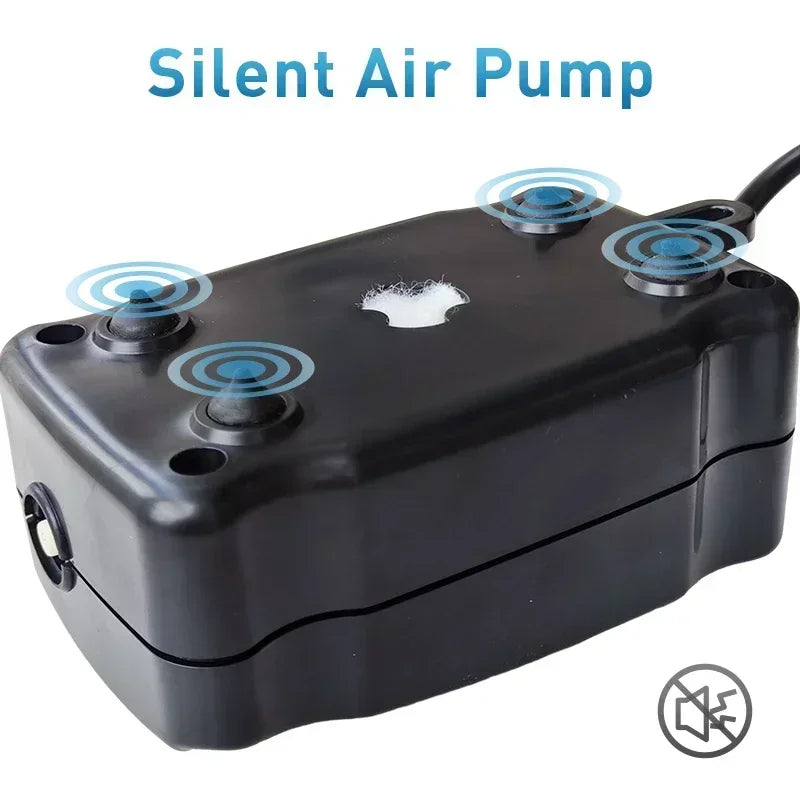 Fish Tank Bubble Pump – Silent 5W Aquarium Air Pump for Oxygenation