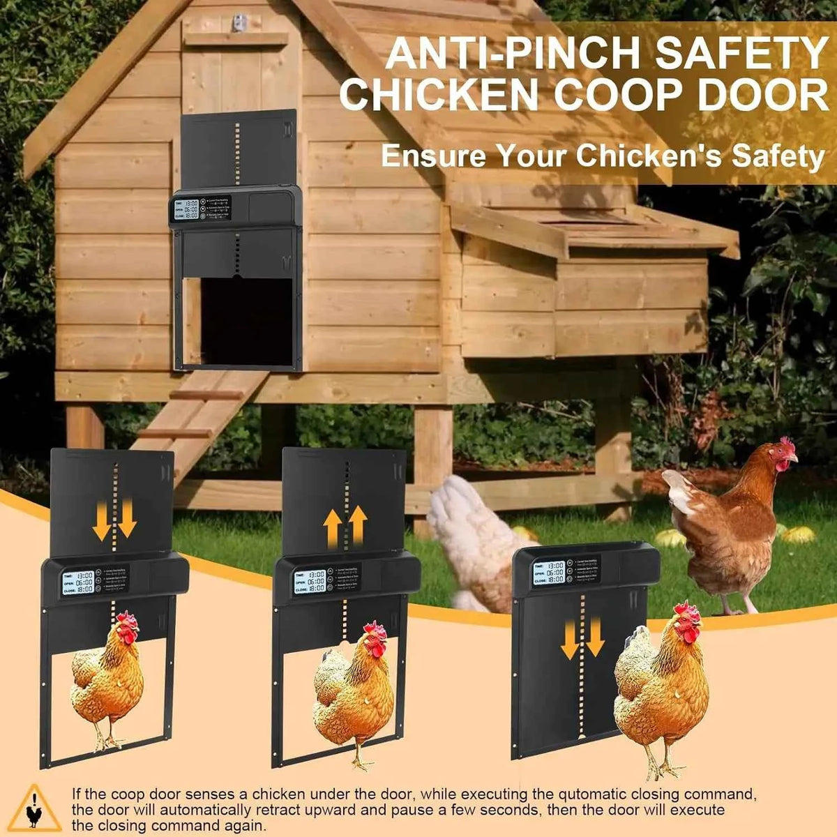 Electric Chicken Coop Door – Automatic Opening & Closing with Built-In Safety Protection