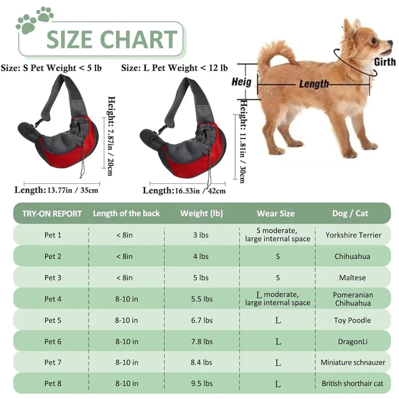 Crossbody Pet Carrier Bag – Portable Mesh Travel Tote for Cats & Dogs