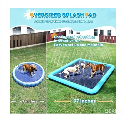 Dog Sprinkler Mat – Large Water Play Pad for Summer Cooling and Exercise