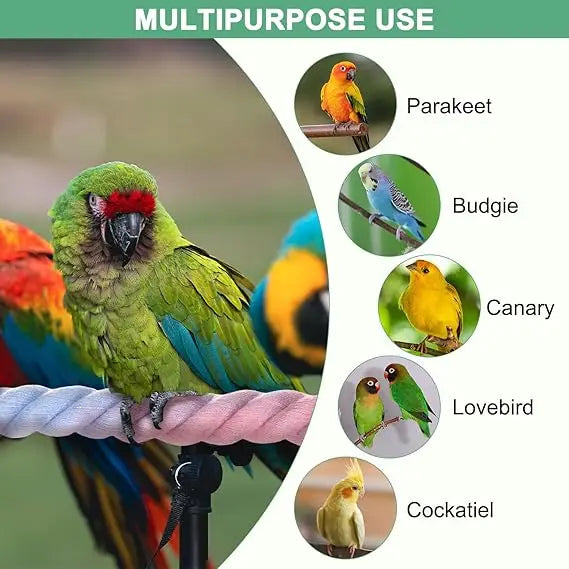 Bendable Bird Perch Rope – Cage Climbing Accessory for Cockatiels & Parakeets