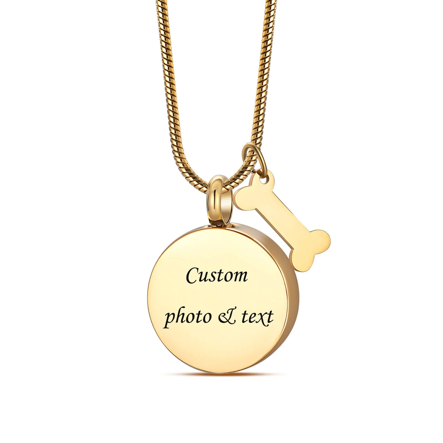 Stainless Steel Ashes Necklace – Custom Paw Print Cremation Keepsake Jewelry