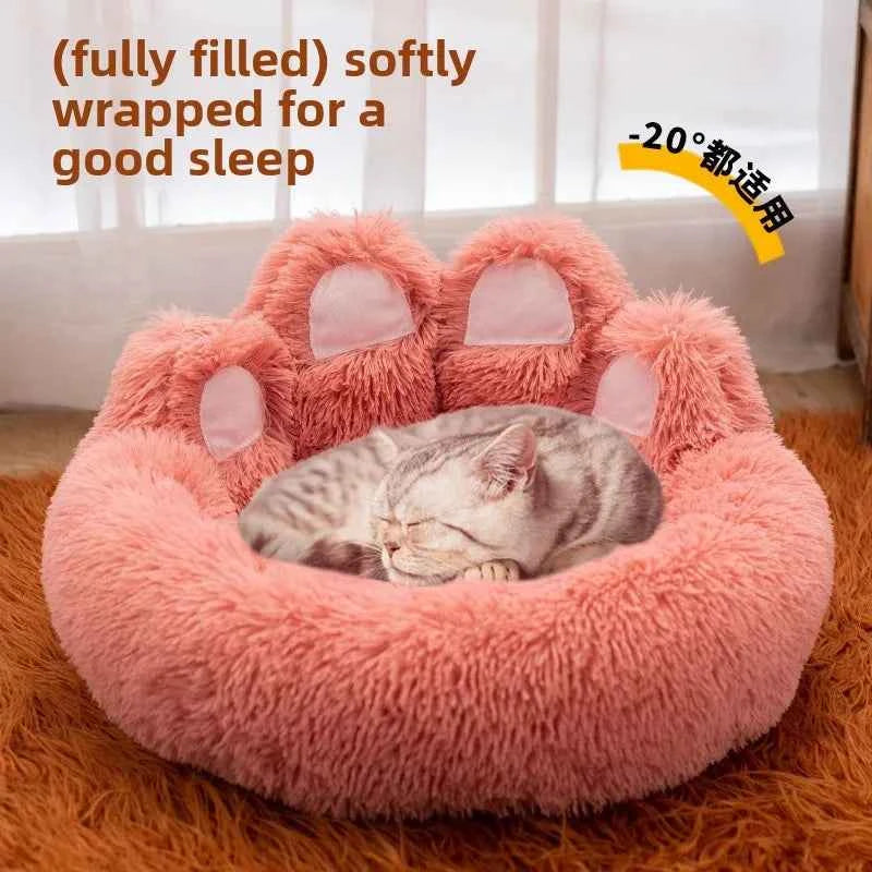 Fluffy Dog Bed Winter Warm Large Pet Products Small Sofa Baskets Pets Kennel Mat Puppy Cats Supplies Basket Blanket Accessories
