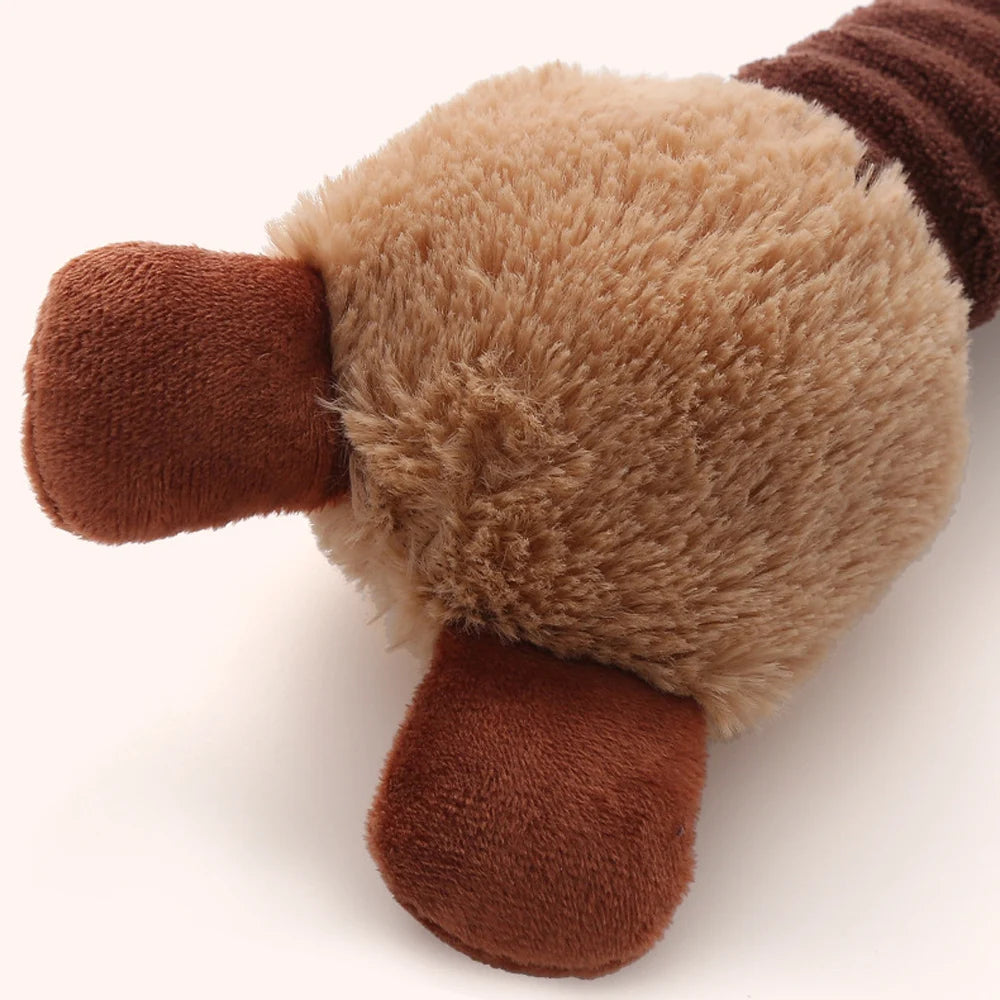 Cartoon Long Neck Small Dog Toy Puppy Duck Rabbit Fox Soft Plush Chew Pet Squeaky Toy