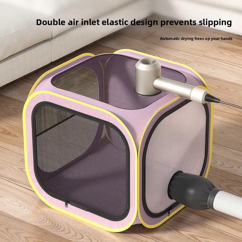 Pet Drying Box Cat Bath Blow Anti-escape Artifact for Puppies and Dogs Blow Drying Bag Household Water Dryer Portable Cat Cage