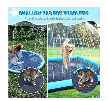 Dog Sprinkler Mat – Large Water Play Pad for Summer Cooling and Exercise