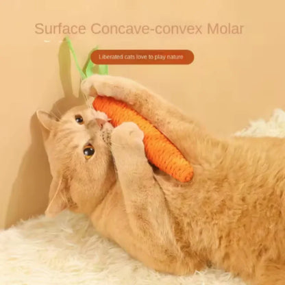 Interactive Cat Carrot Toy – Sound Teething Stick for Chewing & Play