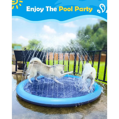 Large Dog Water Play Mat – Thickened Cooling Splash Pool for Outdoor Fun