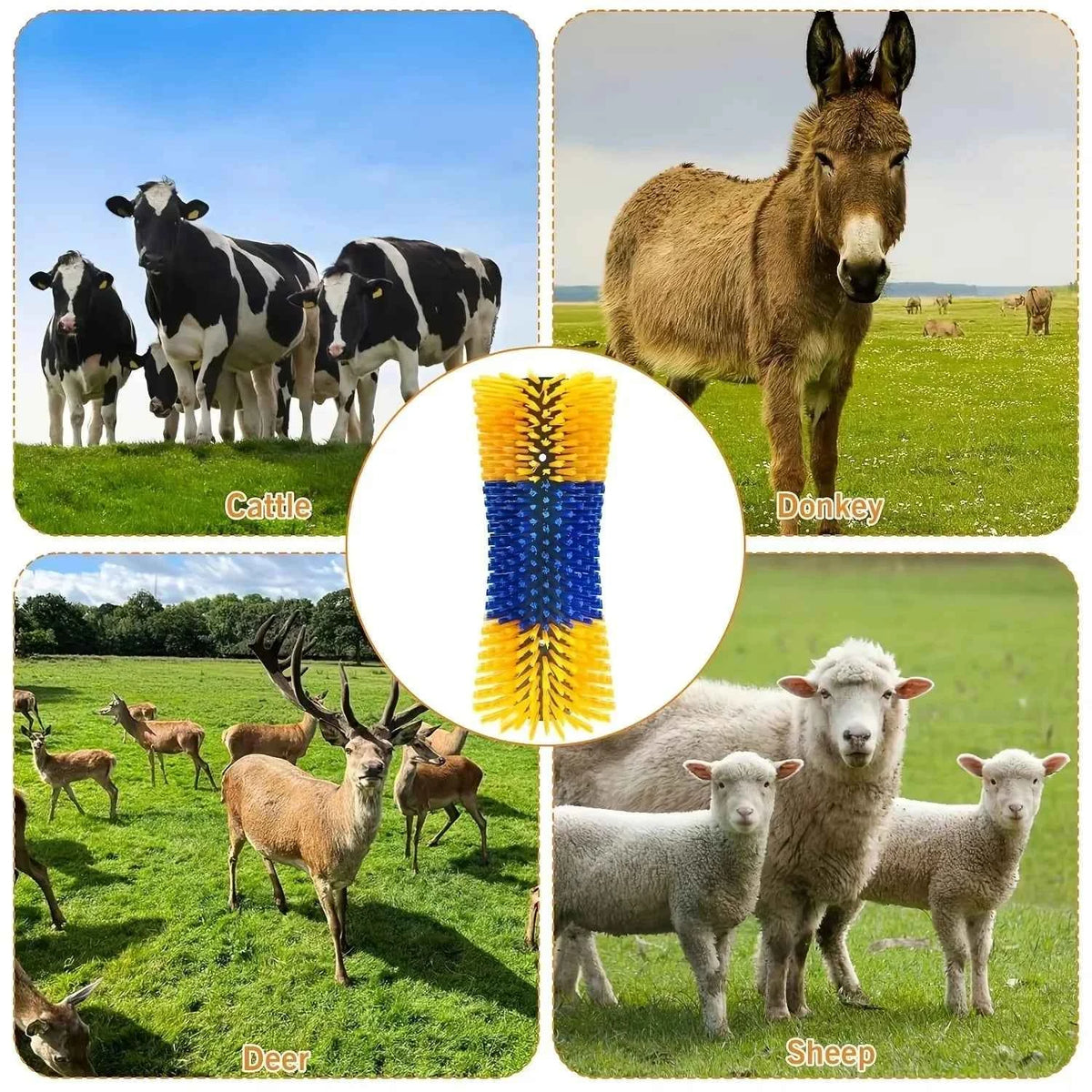 Dairy Cow & Horse Body Brush – Heavy-Duty Grooming Brush for Livestock Care