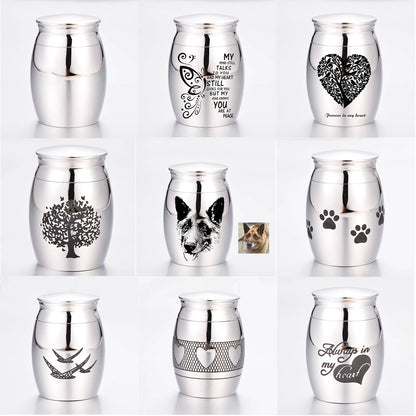 Stainless Steel Cremation Keepsake – Custom Memorial Container for Ashes & Hair