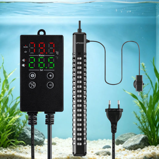 Aquarium fish tank heater with digital adjustable safety protection, automatically shuts off power when water comes out