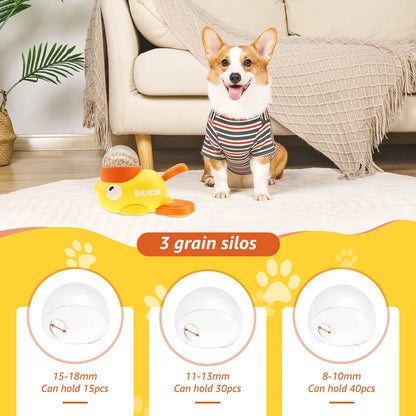 Duck-Shaped Dog Slow Feeder – Interactive Treat Dispensing Toy with Adjustable Food Outlets