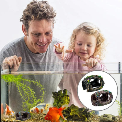 Fish Tank Landscape Ornament – Simulation Wine Barrel Cave Decoration