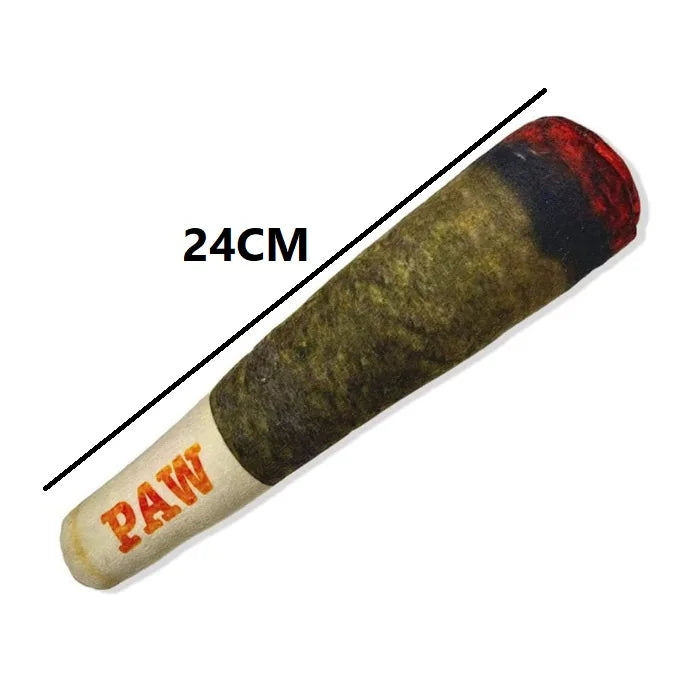 Tough Plush Dog Toy – Squeaker Cigar Chew Toy for Small, Medium & Large Dogs