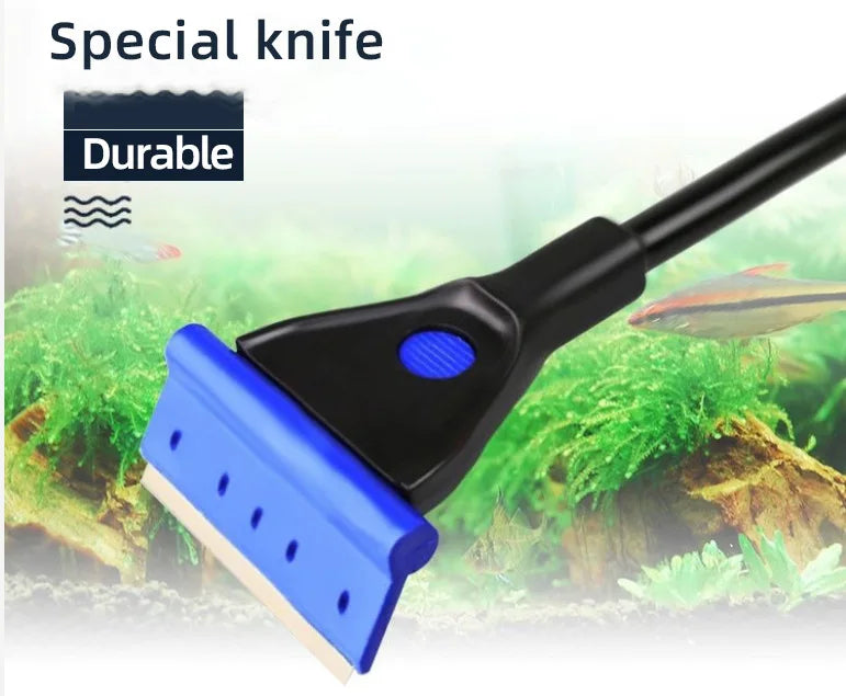 5-in-1 Aquarium Cleaning Accessories – Fish Tank Scraper & Glass Cleaning Brush