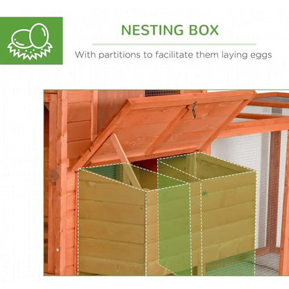Large Wooden Chicken Coop with Run and Inner Hen House for Garden & Backyard