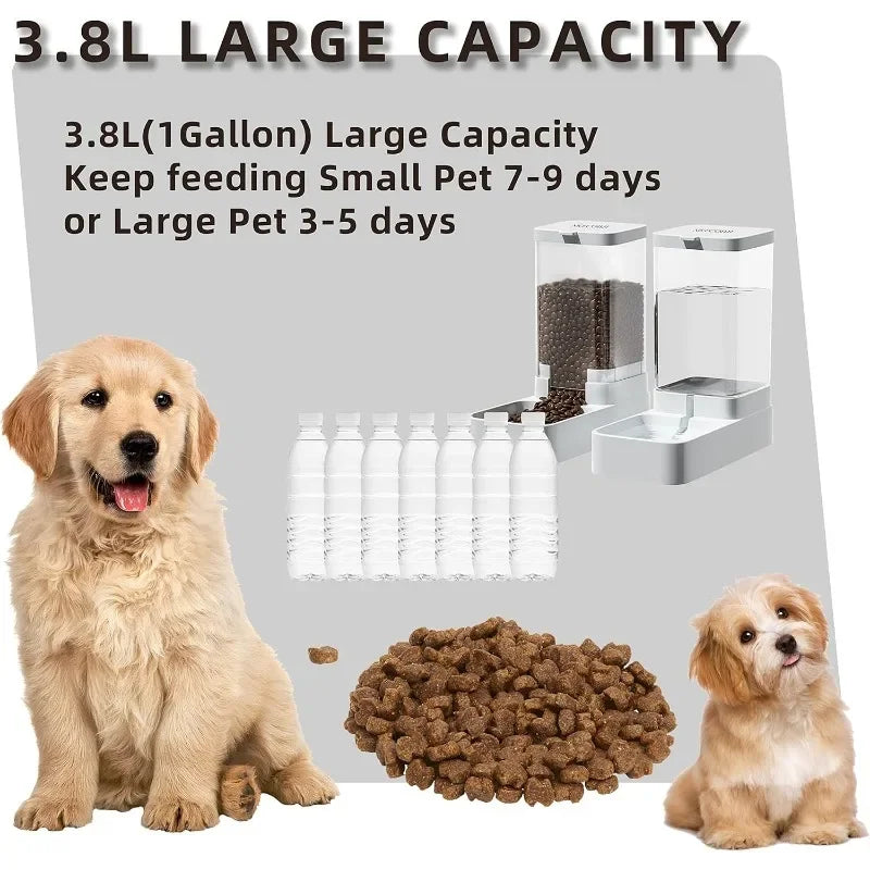 Large Capacity Pet Feeding Station – Automatic Food Storage & Water Dispenser