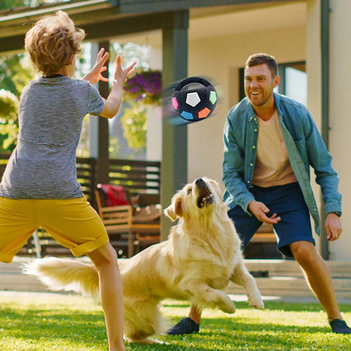 Durable Dog Ball Toy – Easy-Grip Rubber Football for Chewing & Interactive Play