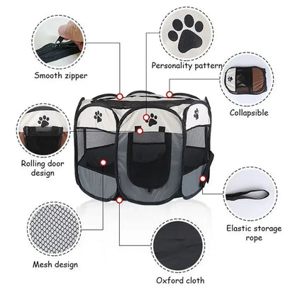 Portable Foldable Pet Tent Kennel Octagonal Fence Puppy Shelter Easy To Use Outdoor Easy Operation Large Dog Cages