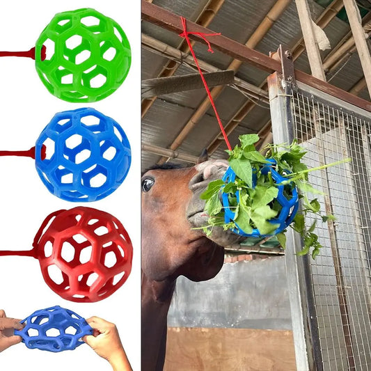 Hanging Horse Treat Ball – Hay Feeder Toy for Horses, Ponies & Livestock