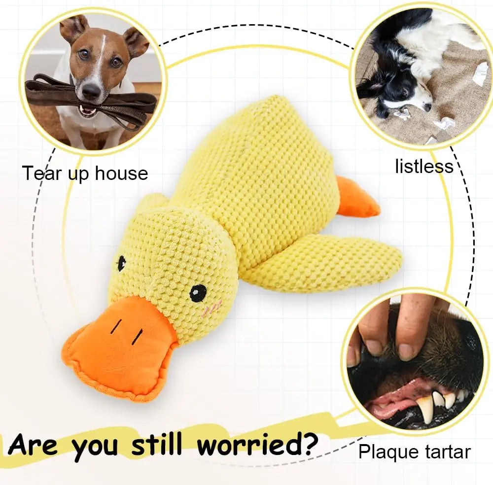 Duck Plush Dog Toy – Quacking Squeaky Chew Toy for Small, Medium & Large Dogs