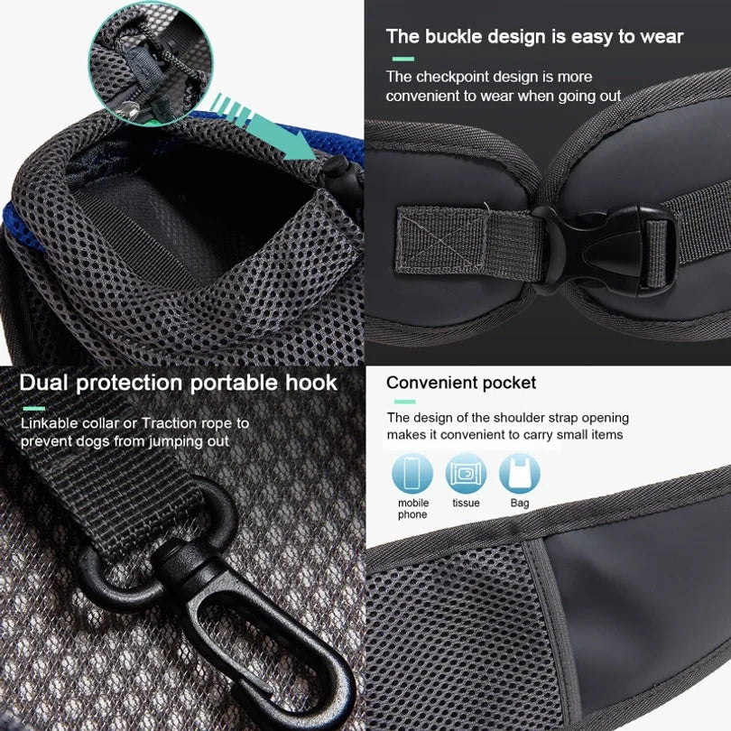 Crossbody Pet Carrier Bag – Portable Mesh Travel Tote for Cats & Dogs