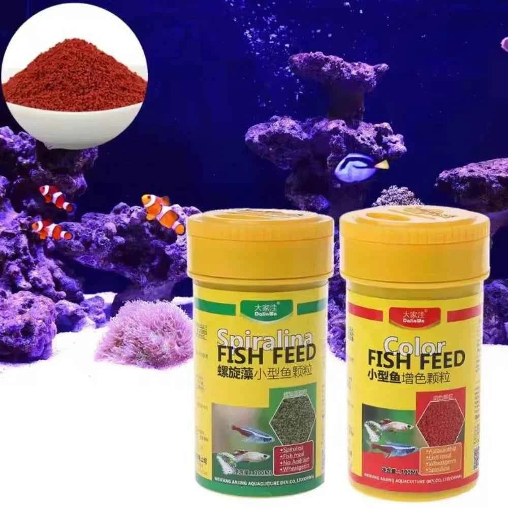 Color-Enhancing Fish Food – Spirulina Granules for Aquarium Fish Tank Feeding