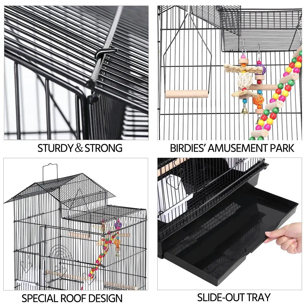 39" Parrot Cage – Spacious Flight Cage for Green Cheek Conures & Sun Parakeets