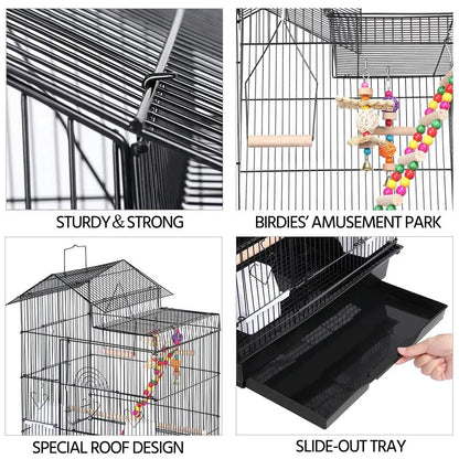 39" Parrot Cage – Spacious Flight Cage for Green Cheek Conures & Sun Parakeets