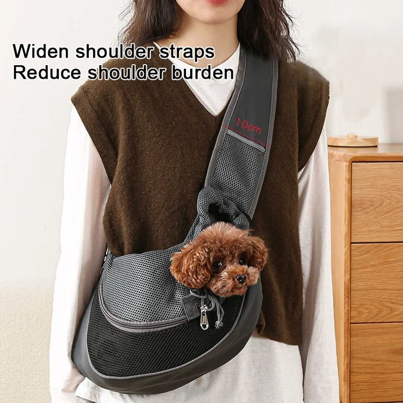 Crossbody Pet Carrier Bag – Portable Mesh Travel Tote for Cats & Dogs