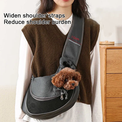 Crossbody Pet Carrier Bag – Portable Mesh Travel Tote for Cats & Dogs