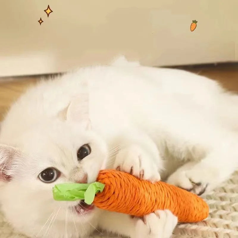Interactive Cat Carrot Toy – Sound Teething Stick for Chewing & Play