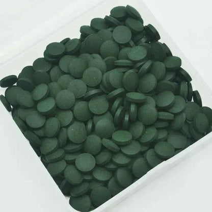 100pcs High Purity Spirulina Tablets Spiral Seaweed Enrichment Favorite Pets Food Fish Crystal Red Shrimp Fish Food Aquarium