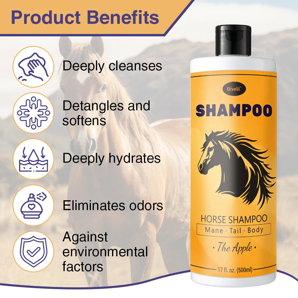 Moisturizing Horse Coat Shampoo – Apple-Scented Mane & Tail Care for All Breeds