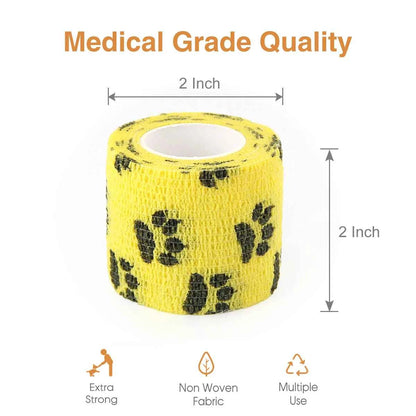 24 Rolls Elastic Bandage Self Adhesive Bandage Wrap Cohesive Tape Vet Wrap for Dog Cat Horse Pet Animals Ankle Sprains