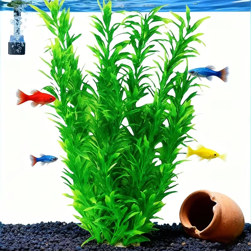 40cm Handmade Aquatic Plant Landscape Green Artificial Aquarium Plant  Fish Tank Decoration Realistic For Home Fish Tank Decor