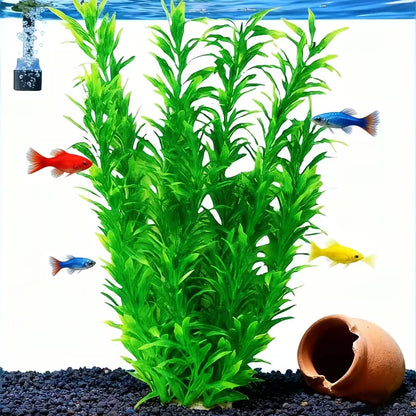 40cm Handmade Aquatic Plant Landscape Green Artificial Aquarium Plant  Fish Tank Decoration Realistic For Home Fish Tank Decor