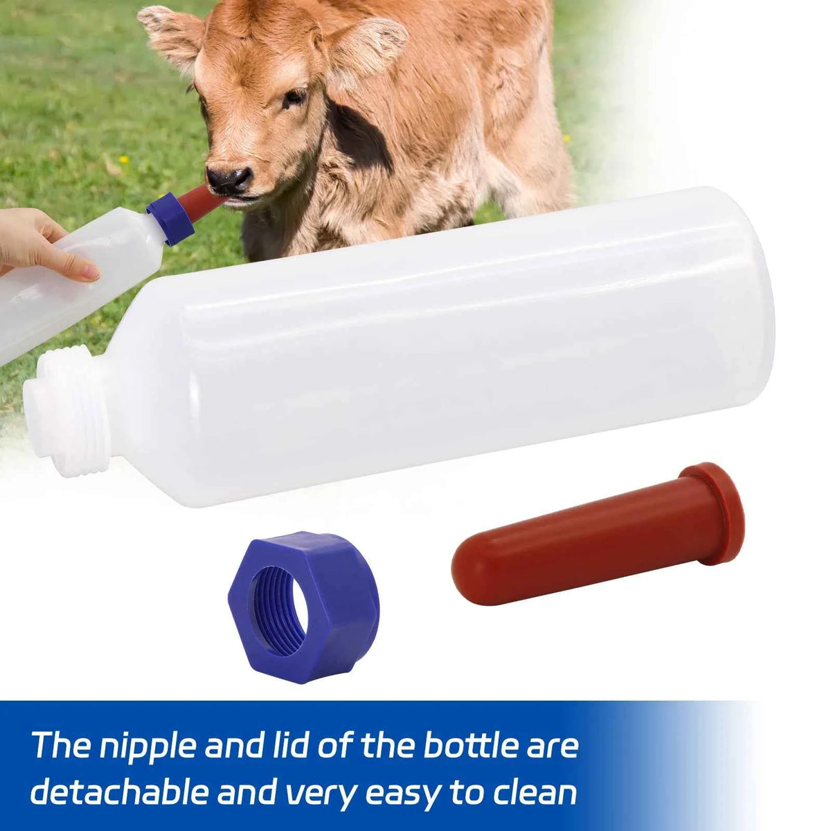 1/2PCS 500ml/1000ml Sheep Lamb Bottle Calf Piglet Feeding Bottle Calf Milk Feeder Bottle with Nipple Farm Animals Feeding
