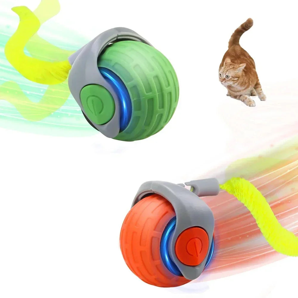 Speedy Tail 2.0 Smart Cat Toy – Automatic Rolling Ball with Replaceable Moving Tail