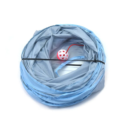 Gray 3-Way Cat Play Tunnel – Foldable Tunnel Toy for Indoor Cats & Kittens